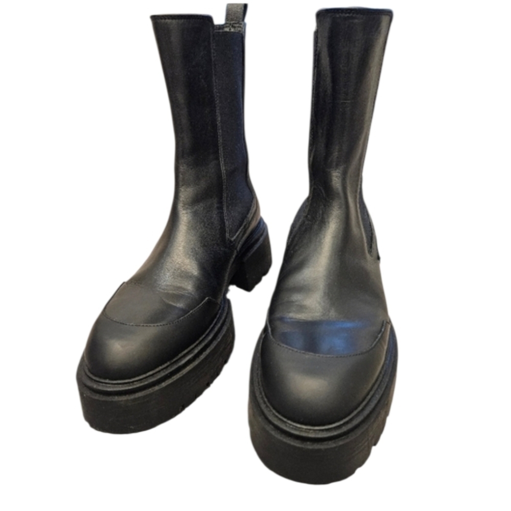 M. Gemi The Elda Black Leather Boots - Size 40